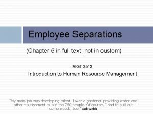 Employee Separations Chapter 6 in full text not