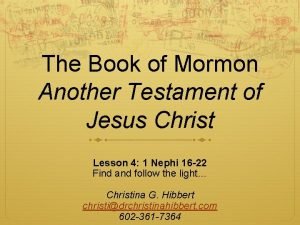 The book of mormon another testament of jesus christ