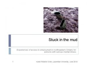 Stuck in the mud Experiences of access to