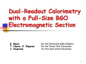 DualReadout Calorimetry with a FullSize BGO Electromagnetic Section
