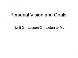 Example of a personal vision statement