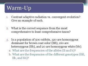 Adaptive radiation vs convergent evolution