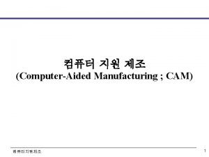 ComputerAided Manufacturing CAM 1 Automatic Machines Automatic machines