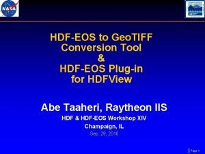 HDFEOS to Geo TIFF Conversion Tool HDFEOS Plugin