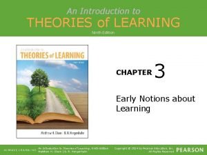 An Introduction to THEORIES of LEARNING Ninth Edition