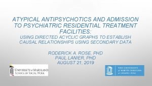 ATYPICAL ANTIPSYCHOTICS AND ADMISSION TO PSYCHIATRIC RESIDENTIAL TREATMENT