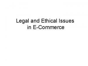 Ethical issues in e commerce