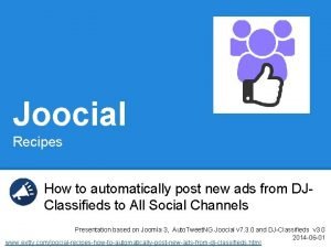 Joocial Recipes How to automatically post new ads