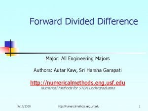 Forward Divided Difference Major All Engineering Majors Authors