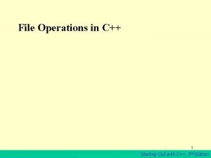 C file operations