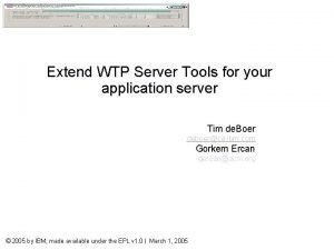 Extend WTP Server Tools for your application server