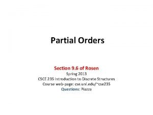 Partial order