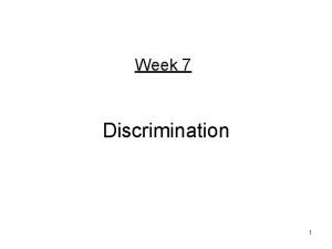 Week 7 Discrimination 1 Textbook reading Borjas Chapter