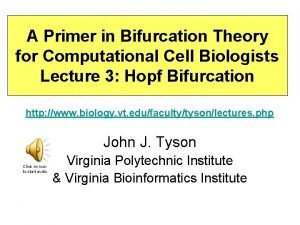 Hopf bifurcation