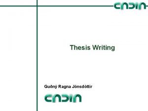 Thesis Writing Gun Ragna Jnsdttir Overview n n