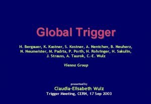 Global Trigger H Bergauer K Kastner S Kostner