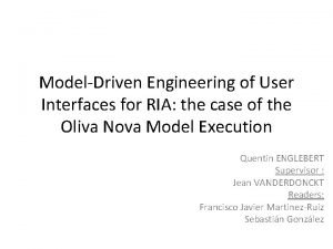 ModelDriven Engineering of User Interfaces for RIA the