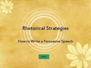 Rhetorical strategies