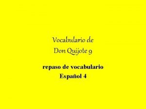 Vocabulario de don quijote