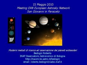 15 Maggio 2010 Meeting EAN European Astrosky Network