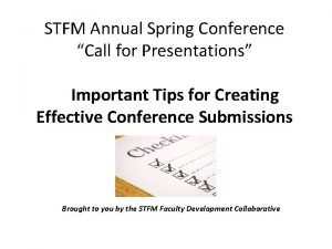 Stfm annual spring conference