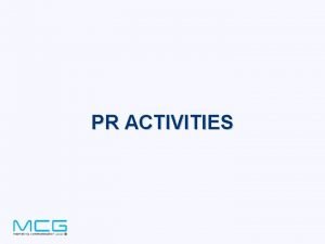 PR ACTIVITIES NESTLE Background Several years ago several