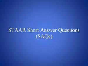 Staar short answer response template