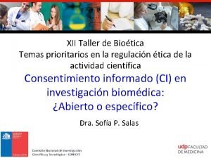 XII Taller de Biotica Temas prioritarios en la