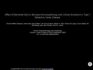 Effect of Elemental Diet on Mucosal Immunopathology and