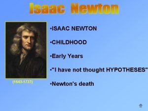 Isaac newton early childhood