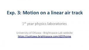 Exp 3 Motion on a linear air track