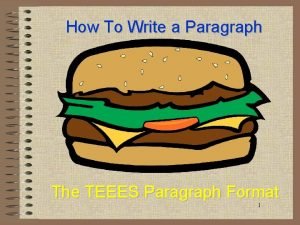 Teees paragraph structure