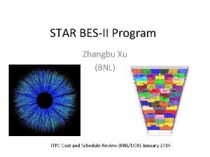 STAR BESII Program Zhangbu Xu BNL i TPC