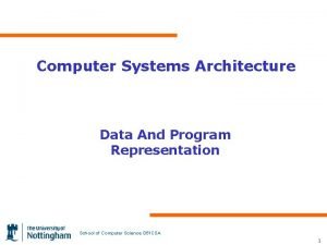 Data and program representation