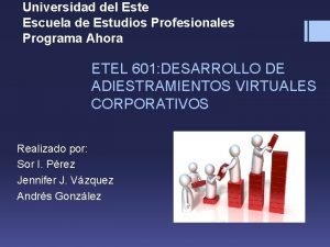 Universidad del Este Escuela de Estudios Profesionales Programa