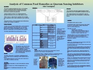 Analysis of Common Food Remedies as Quorum Sensing