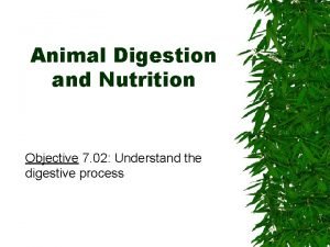 Animal Digestion and Nutrition Objective 7 02 Understand