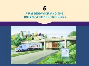 Firm behavior and industry organization