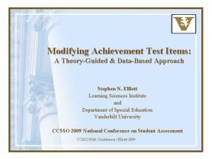 Modifying Achievement Test Items A TheoryGuided DataBased Approach