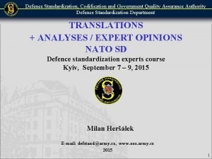 Defence Standardization Codification and Government Quality Assurance Authority