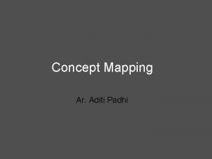 Concept Mapping Ar Aditi Padhi What is concept