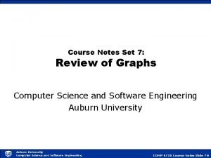 Course Notes Set 7 Review of Graphs Computer