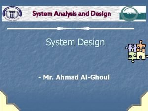 User interface design in system analysis and design