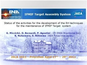 IFMIF Target Assembly System Status of the activities