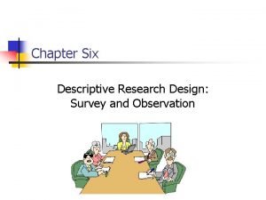 Chapter Six Descriptive Research Design Survey and Observation