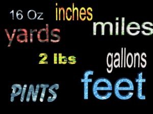 Inches to feet chart