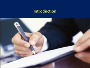 The purpose of introduction