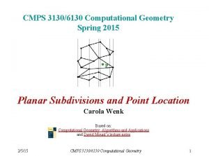 CMPS 31306130 Computational Geometry Spring 2015 p Planar