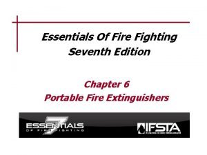 Chapter 6 portable fire extinguishers