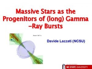 Massive Stars as the Progenitors of long Gamma
